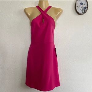 Velvet Torch LA Fushia Cross Front  Dress